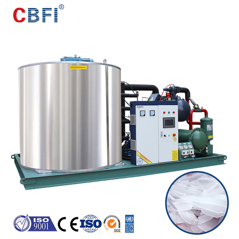 Customized 15 Tons Integrated Flake Ice Machine Energy Saving Flake Ice Plant For Ports Cooling Food